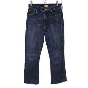 MOTHER‎ Insider Crop Step Fray Jeans Size 6 Clean Sweep Dark Wash Casual Denim ~